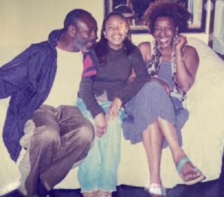 CH Pounder with her husband and elder daughter 
