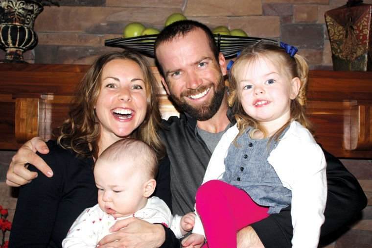 Lucas Black with his wife and children